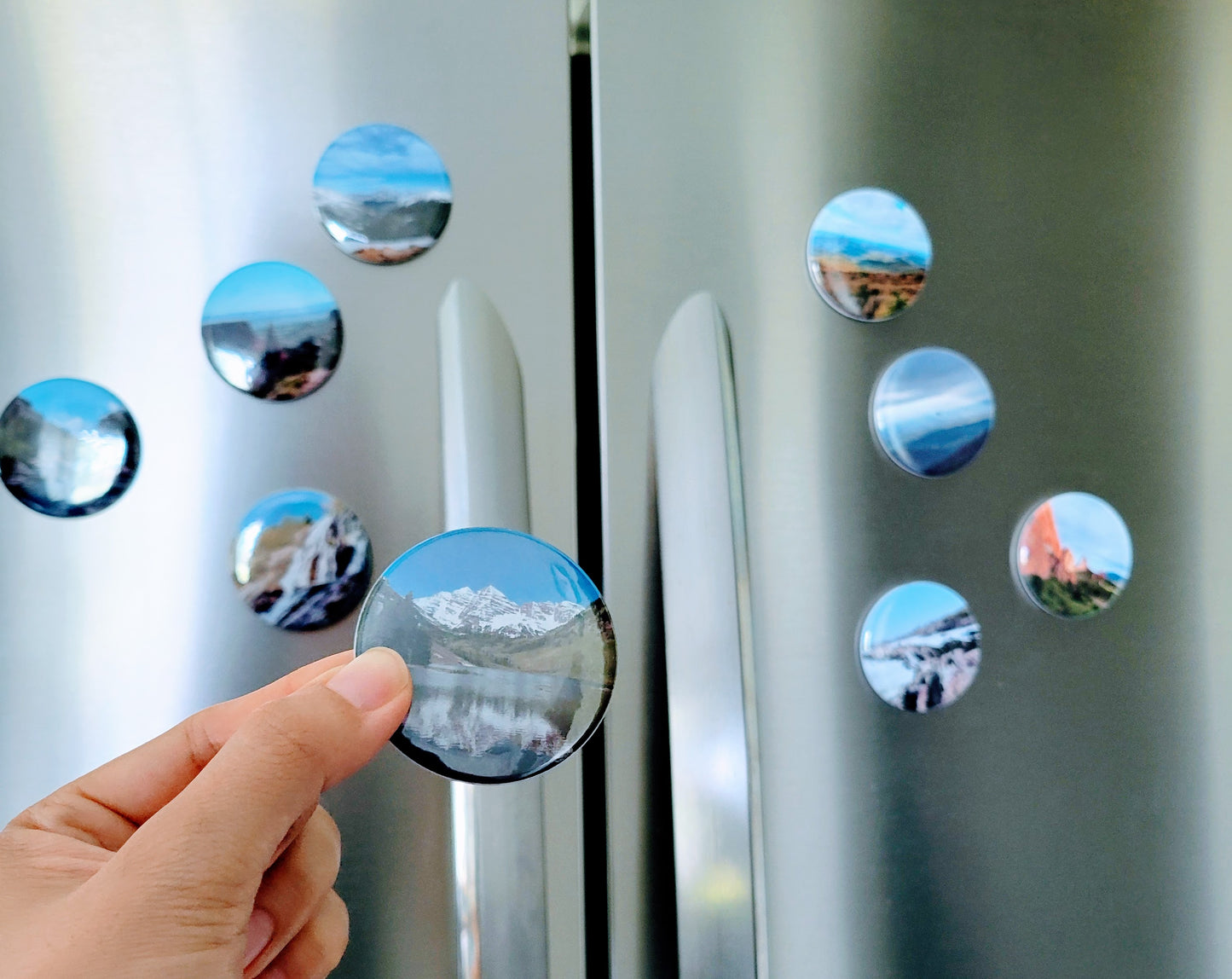 Set of 9 - 2.25" Round Photo Magnets