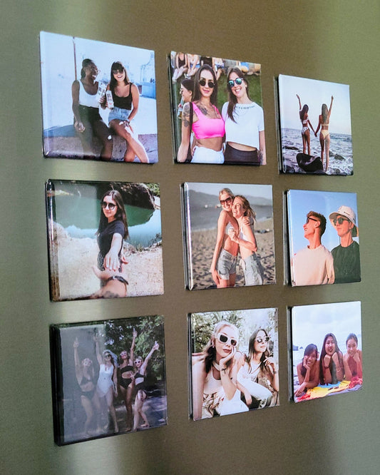 Set of 9 - 2" Square Photo Magnets