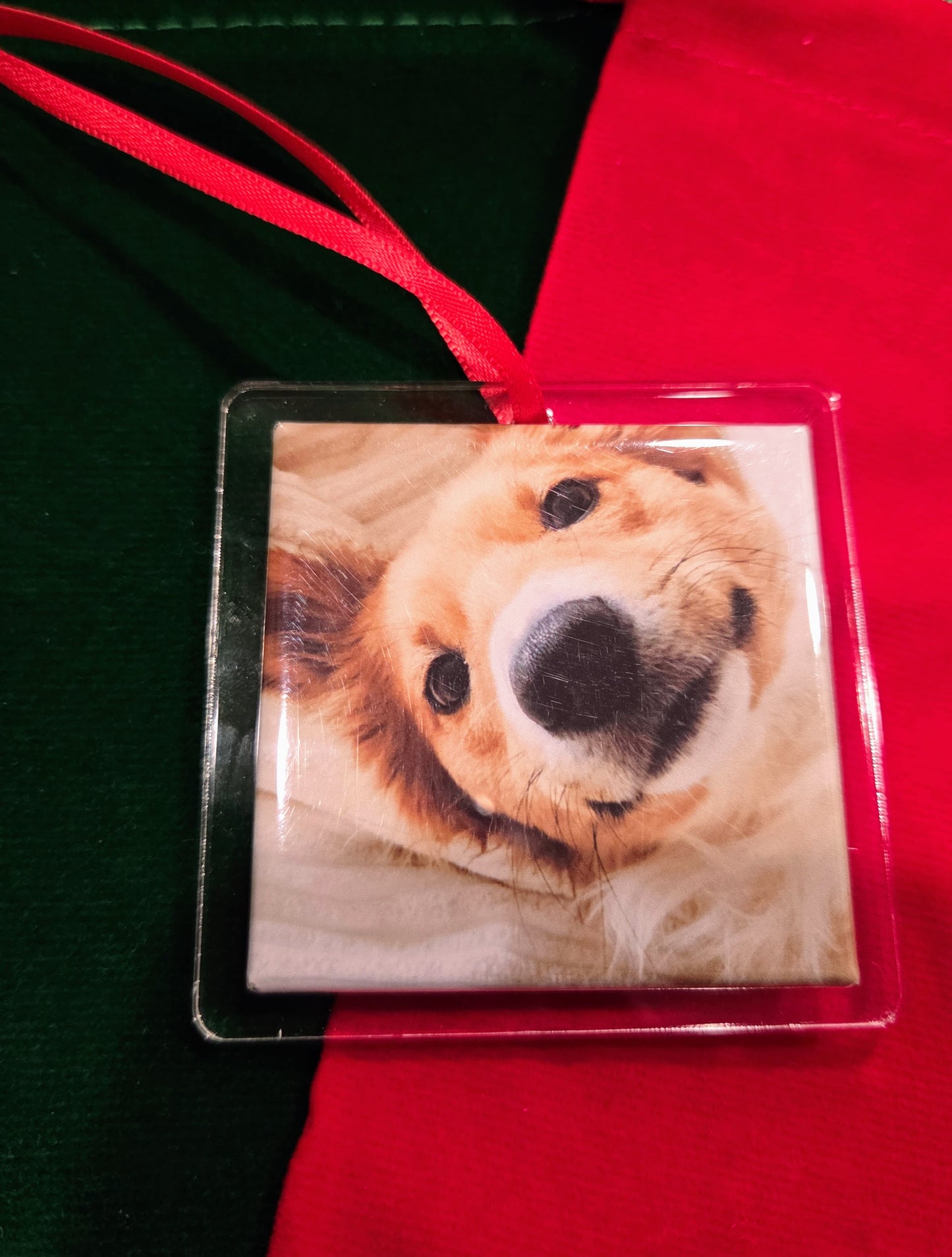 Acrylic clear 2" square ornament