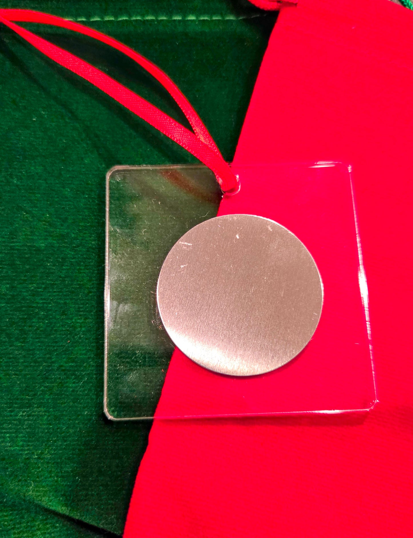 Acrylic clear 2" square ornament
