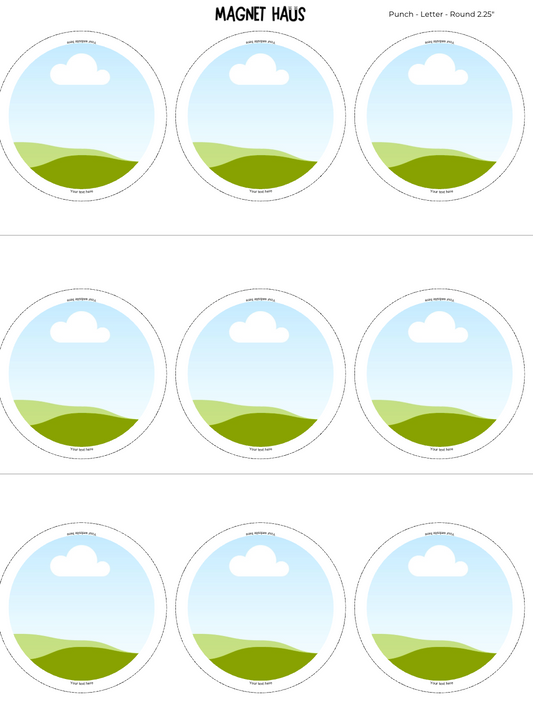 2.25" round template for Canva, letter size paper, punch cutter