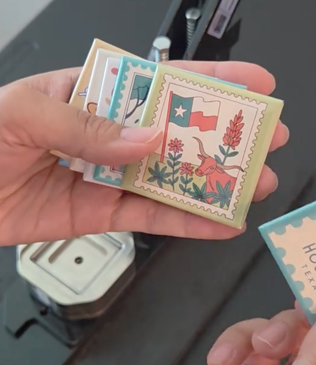 Texas design Canva template for 2" x 2" square, letter size paper, punch cutter