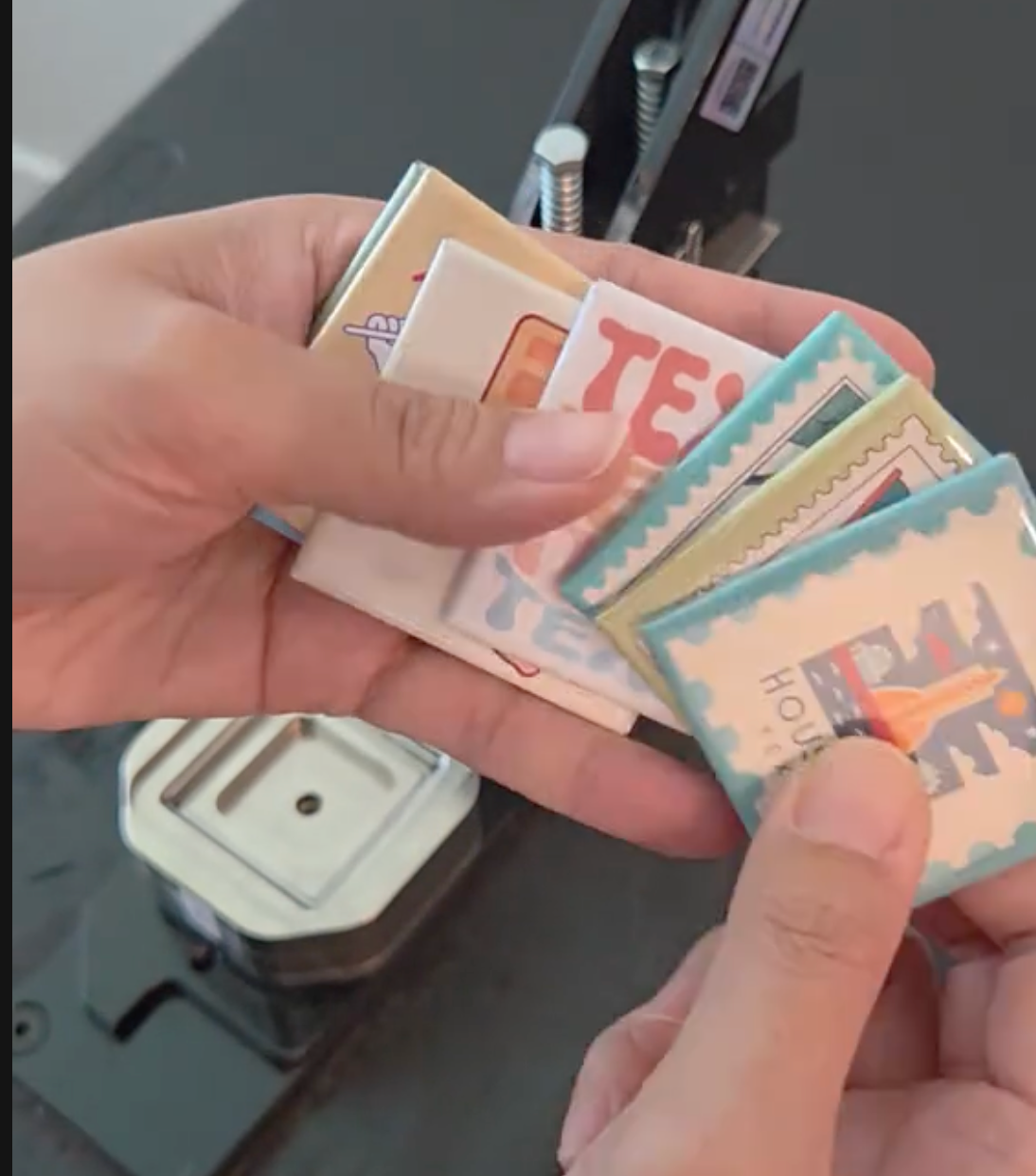 Texas design Canva template for 2" x 2" square, letter size paper, punch cutter