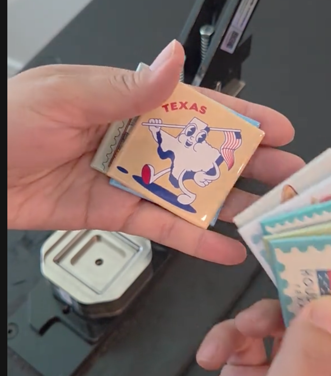 Texas design Canva template for 2" x 2" square, letter size paper, punch cutter